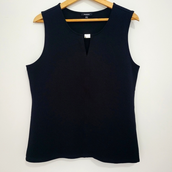Premise Black Sleeveless Blouse with Gold Accent - Picture 1 of 5